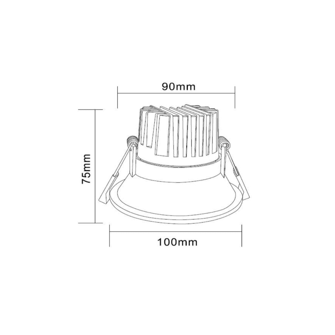 INFINITE 219 12W Trimless Tiltable Aluminium LED Downlight 90mm cut out-LED downlight-LC